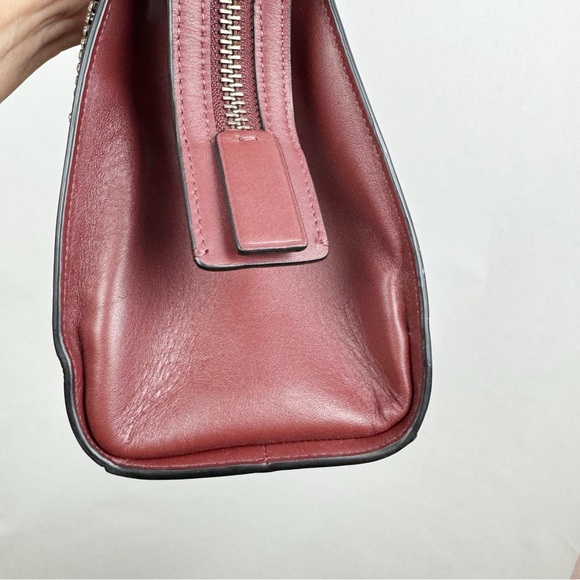 Coach x Selena Gomez Bond Satchel Crystal Embellishment Burgundy Handbag - Picture 3 of 8